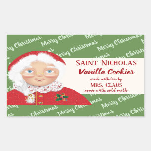 Mrs Claus Christmas Holiday Gift Sticker