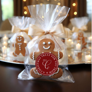 Mrs. Claus Christmas Treat Red Christmas Stickers