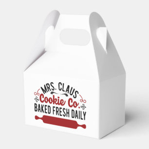 Mrs. Claus Cookie Company Christmas Holiday Favor Box