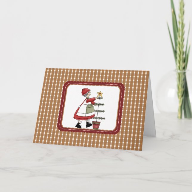 Mrs. Claus Country Christmas Cards (Front)