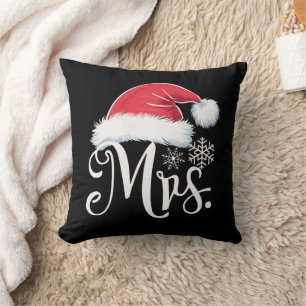 Mrs Claus Couples Matching Christmas Pyjamas Santa Throw Pillow