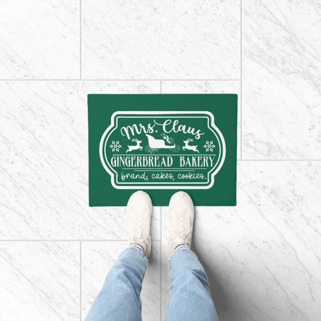Mrs. Claus Gingerbread bakery Doormat (Indoor)