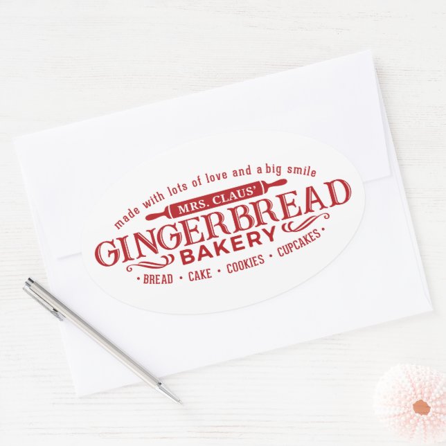 Mrs. Claus gingerbread bakery sticker (Envelope)