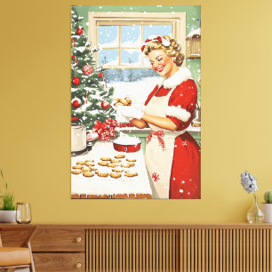 Mrs. Claus Holiday Baking Delight Canvas Print