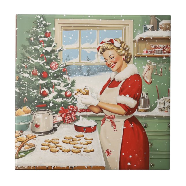 Mrs. Claus Holiday Baking Delight Tile (Front)