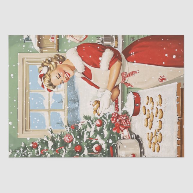 Mrs. Claus Holiday Baking Delight Tissue Paper (Front)