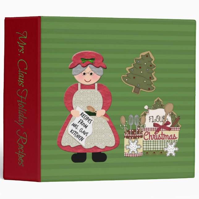 Mrs. Claus Kitchen Holiday Recipes BINDER (Front/Spine)