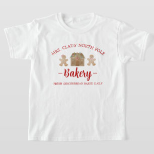 Mrs. Claus North Pole Gingerbread Bakery Christmas T-Shirt