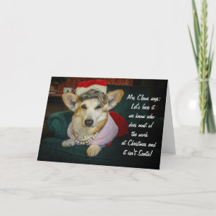 Mrs Claws Corgi Christmas Greeting Holiday Card