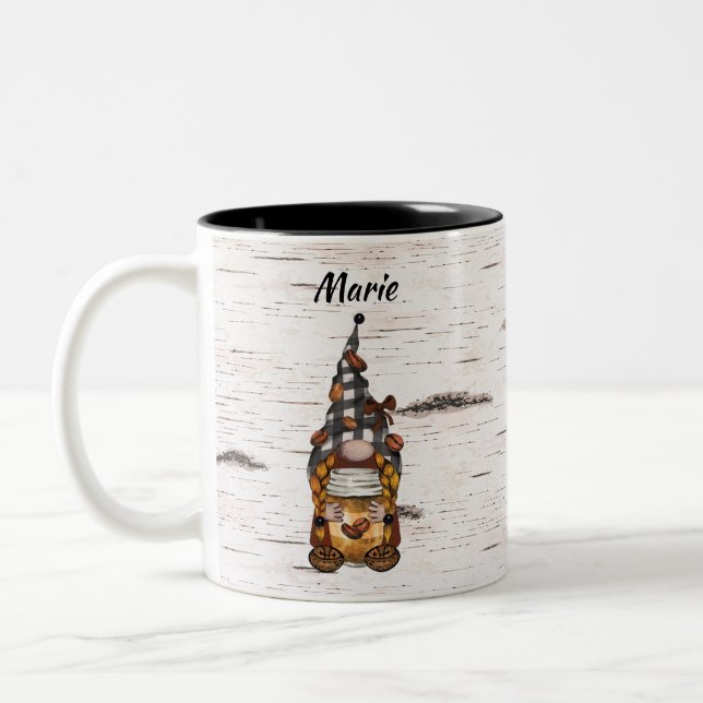 Mrs Coffee Gnome Two-Tone Coffee Mug (Left)