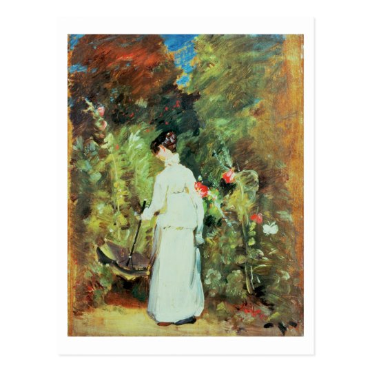 Mrs Constable in her Garden Postcard