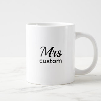 Mrs Custom Personalized Name Mug–Classic Minimalis Large Coffee Mug