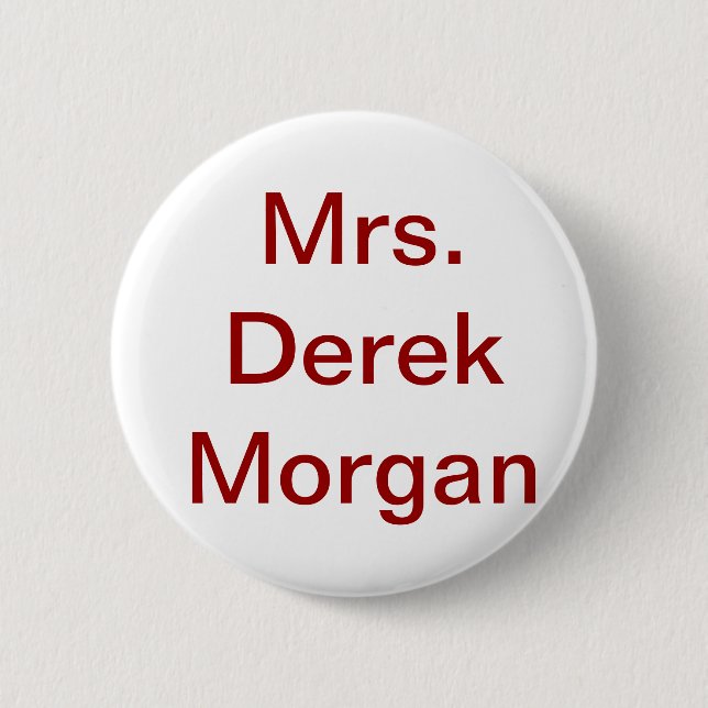 "Mrs Derek Morgan' button (Front)