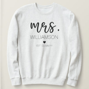 Mrs. Elegant Custom Name Wedding New Couple Gift Sweatshirt