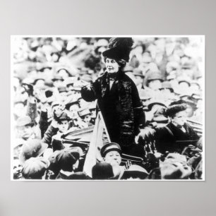 Mrs Emmeline Pankhurst  Addressing a Crowd Poster