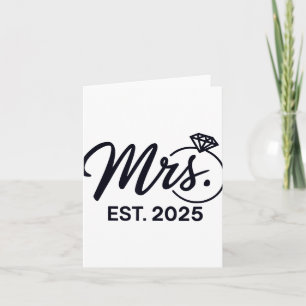 Mrs. Est. 2025 Just Married Wedding Couples Mr And Card