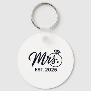 Mrs. Est. 2025 Just Married Wedding Couples Mr And Keychain