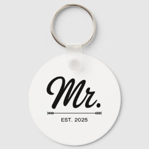Mrs. Est. 2025 Just Married Wedding Party Mr And M Keychain