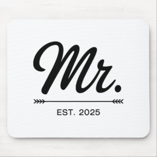 Mrs. Est. 2025 Just Married Wedding Party Mr And M Mouse Pad