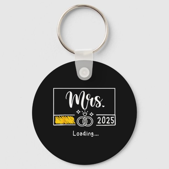 Mrs. Est. 2025 Loading Bride Wedding Newlywed Wife Keychain (Front)