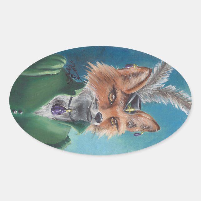 Mrs. Fox Sticker Fox in Clothes Victorian Fox (Front)