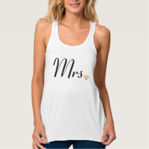 Mrs. Gold Heart Fitted Tank