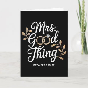 Mrs Good Thing Christian Proverbs Christian Couple Card