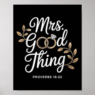 Mrs Good Thing Christian Proverbs Christian Couple Poster