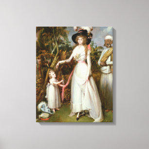 Mrs Graham of Kinross, her Daughter and a Jamadar, Canvas Print