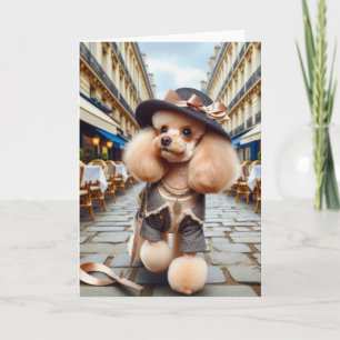 Mrs. Harris a Poodle in Paris  Card