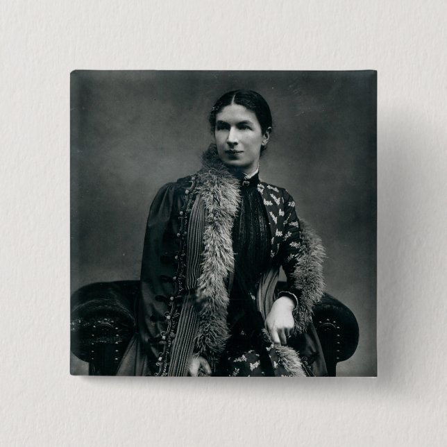 Mrs Humphry Ward, 1881 2 Inch Square Button (Front)