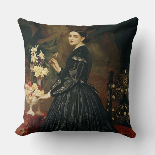 Mrs James Guthrie, c.1864-5 (oil on canvas) Throw Pillow (Front)
