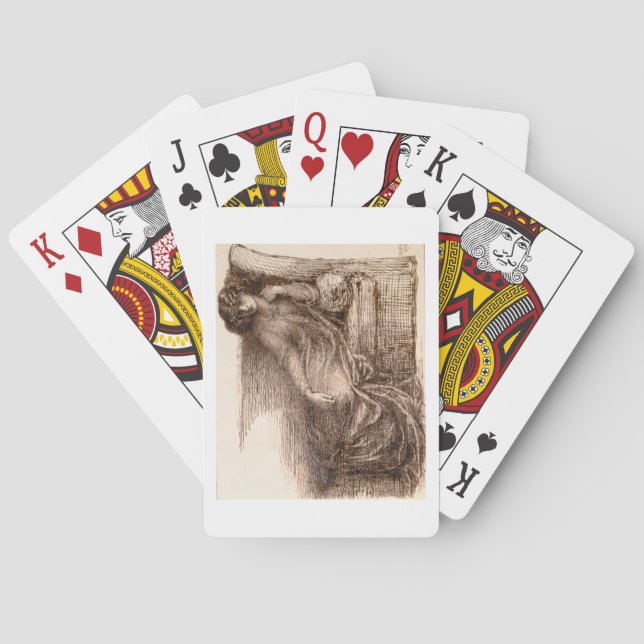 Mrs. Jane Morris Reclining on a Sofa Playing Cards (Back)