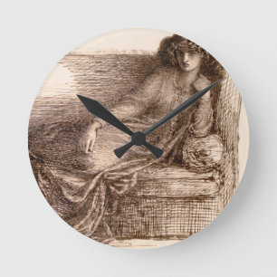 Mrs. Jane Morris Reclining on a Sofa Round Clock