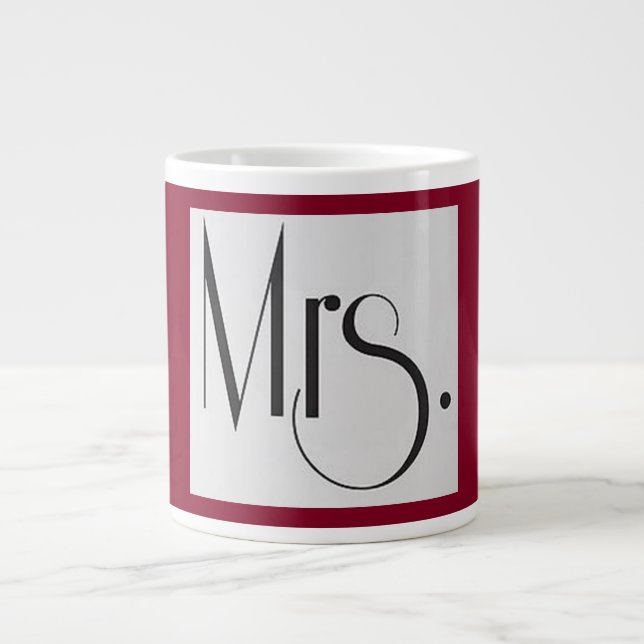 Mrs. Jumbo Mug, Burgandy Large Coffee Mug (Front)