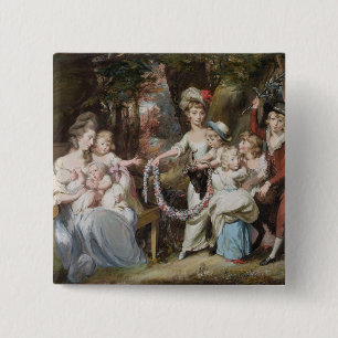 Mrs Justinian Casamajor and Eight of her Children, 2 Inch Square Button