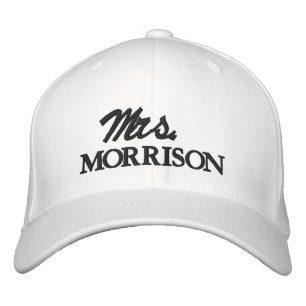 Mrs. Last Name black and white cute Embroidered Hat