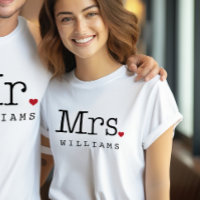 Mrs Last Name Heart Wedding Monogram