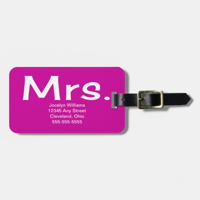 Mrs. Luggage Tag (Front Horizontal)