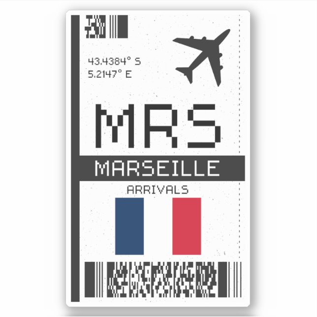 MRS Marseille, France Boarding Pass - Airport (Front)