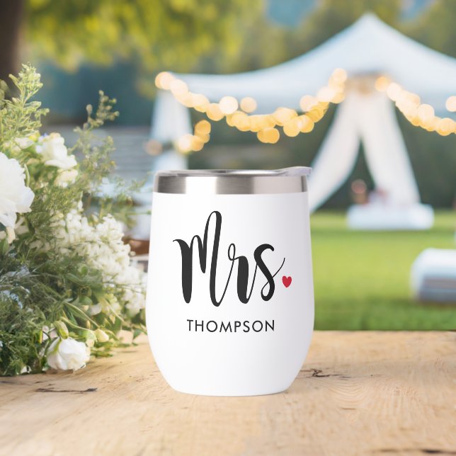 Mrs Modern Black Script Personalized Wedding (Wedding)