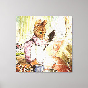 “Mrs Mouse Cleans Pots and Pans” by Beatrix Potter Canvas Print