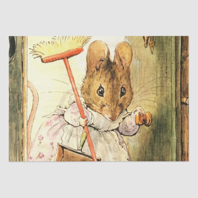 “Mrs Mouse Sweeps the Dollhouse” by Beatrix Potter Tissue Paper (Front)