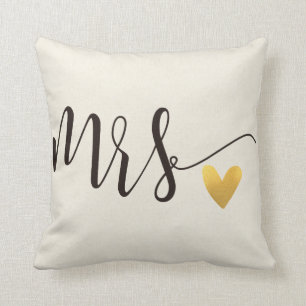 Mrs. Mr.&Mrs.Wedding Throw Pillow