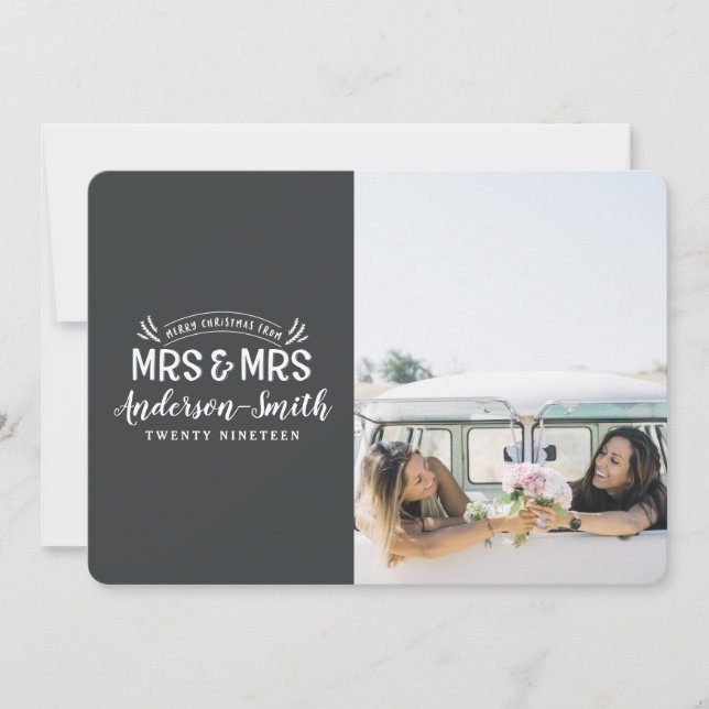 Mrs & Mrs Christmas wedding announcement (Front)