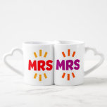 Mrs & Mrs. Coffee Mug Set<br><div class="desc">Bright and colourful lesbian wedding or anniversary gift.</div>