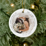 Mrs. & Mrs. First Christmas  Ceramic Ornament<br><div class="desc">This Mrs. & Mrs. First Christmas Ceramic Ornament is the perfect gift for the newlyweds in your life. Display their wedding date and a photo of them in this personalized ornament to honour their union.</div>