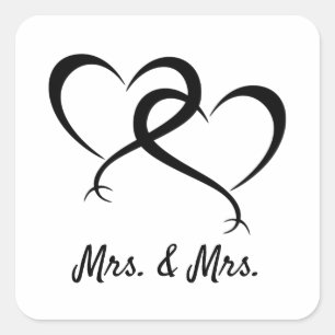 Mrs. & Mrs. Lesbian Pride Square Sticker