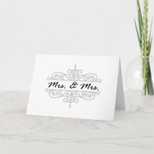 MRS & MRS LESBIAN WEDDING CARD CELTIC KNOT SCROLL