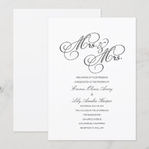 Mrs. & Mrs.   Lesbian Wedding Invite